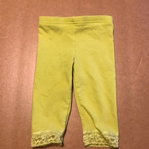 Lime green leggings with lace bottom
